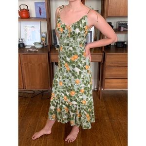 Reformation Embry Dress in Orange Grove